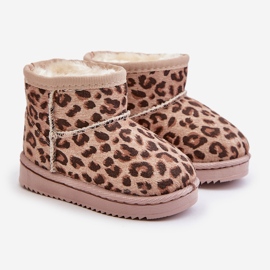 Stivali da neve isolati per bambini con motivo leopardato Beige Nallita 1