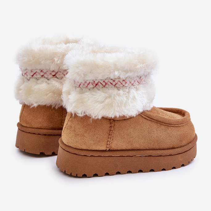 Doposci per bambini con pelliccia e fantasia Camel Melefia beige 2
