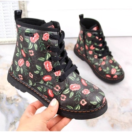 Stivali caldi Big Star Jr INT1884 fiori nero 1