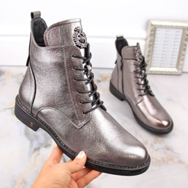 Stivali con lacci e cerniera Potocki W WOL171D peltro 1