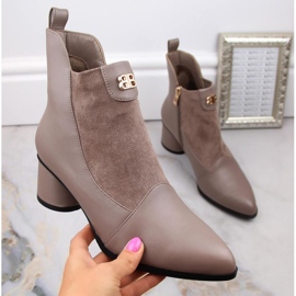 Stivaletti con tacco D&amp;A S.Barski Premium Collection W OLI232B, beige 2
