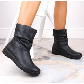 Stivali in pelle impermeabili isolati con lana Rieker Tex W RKR617 nero 1
