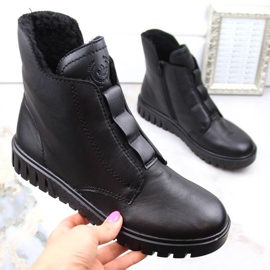 Comodi stivali in pelle isolanti Rieker W RKR619 neri nero 1