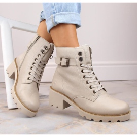 Comodi stivali isolanti in pelle Remonte RKR615, beige 1