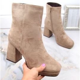 Stivaletti in pelle scamosciata Jezzi W JEZ411B, beige 1