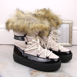 Doposci stringati Vinceza W JAN262 beige con pelliccia 1