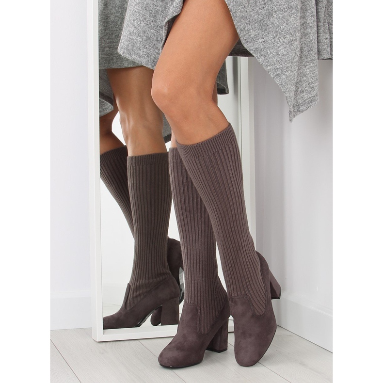 Stivali grigi Sock grigio C86P grigio 1