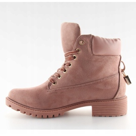 Stivali in legno per donna nero e rosa AT-0623-L Pink 1