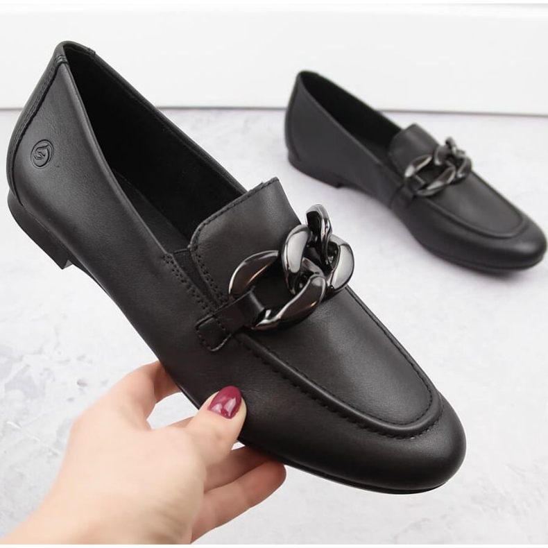 Rieker Comode scarpe in pelle con catena Remonte W RKR645, nere nero 2