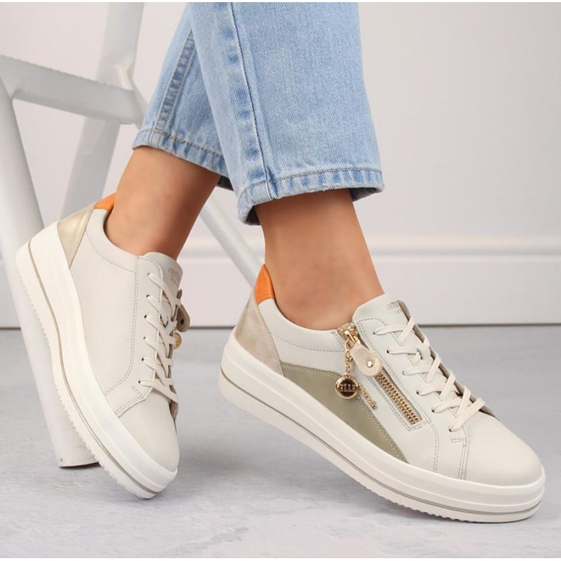 Rieker Comode scarpe in pelle Remonte W RKR676, beige 1