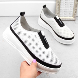 Scarpe Artiker W HBH67 in pelle, bianche bianco 2