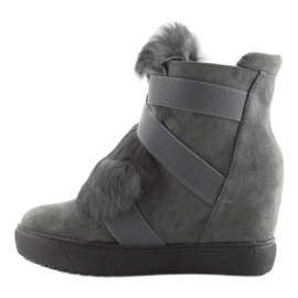Sneakers grigie con pelliccia 3123 D. grigio 2