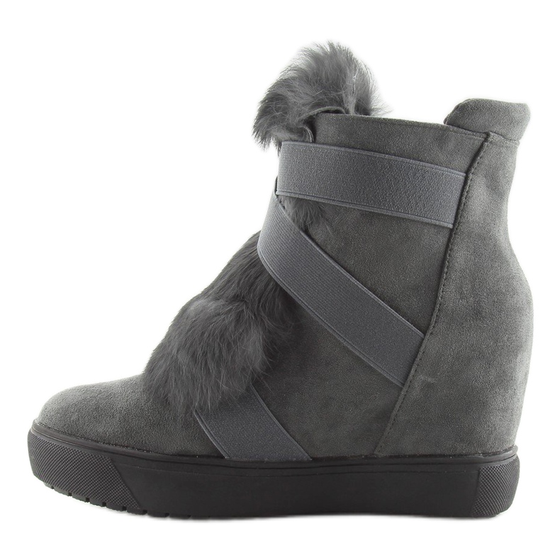 Sneakers grigie con pelliccia 3123 D. grigio 2