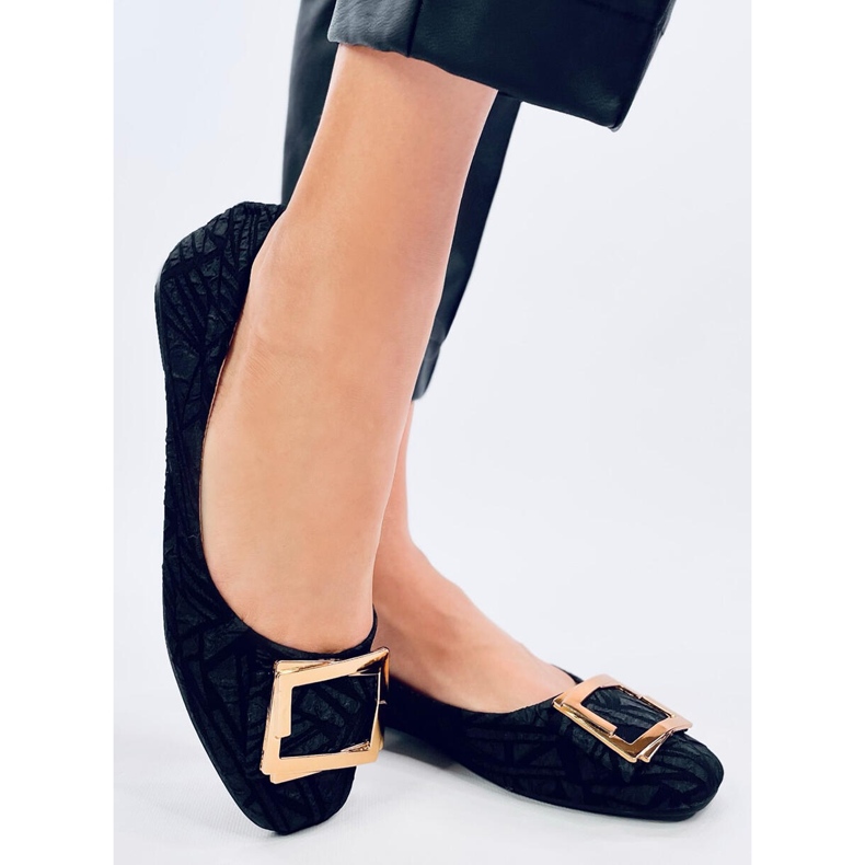 Ells Ballerine nere con fibbia nero 2
