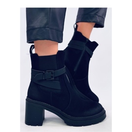 Tanish Black comodi stivaletti con tacco alto - Inello nero 2