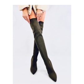Moschettoni elastici verdi con tacco verde 2