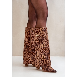 Modello 9501A Stivali leopardati marroni marrone 1