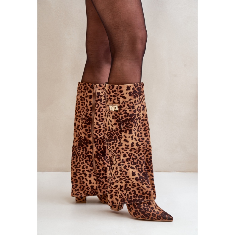 Modello 9501A Stivali leopardati marroni marrone 1