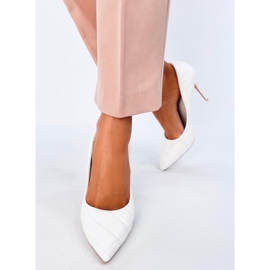 Décolleté a stiletto trapuntate bianche bianco 1