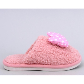 Bambino Pantofole per bambini rosa con fiocco 1
