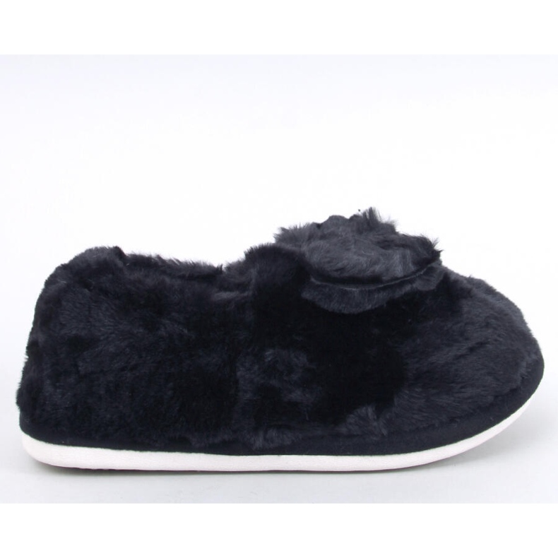Pantofole in pelliccia con fiocco Emres Black nero 1