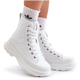 Big Star Sneaker da donna isolata in pelle sulla piattaforma enorme grande star oo274a598 bianco 3