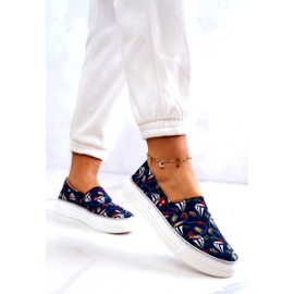Sneakers da donna Slip On Memory Foam Big Star JJ276016 Blu Navy 2