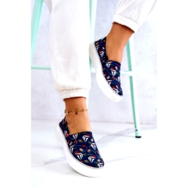 Sneakers da donna Slip On Memory Foam Big Star JJ276016 Blu Navy 3