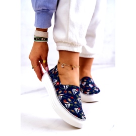 Sneakers da donna Slip On Memory Foam Big Star JJ276016 Blu Navy 1