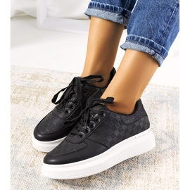 Sneakers nere con plateau da donna nero 2