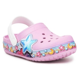 Zoccolo Crocs Fl Star Band Jr 207075-6GD rosa 1