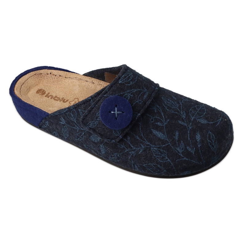 Ciabatte da donna Inblu con inserto in pelle 155D143 blu navy 1