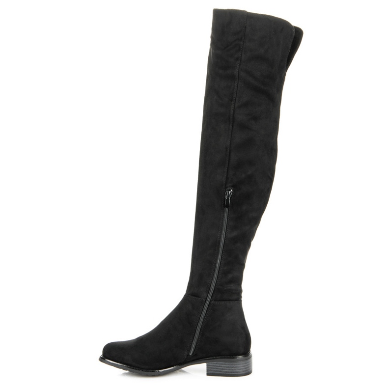 Ideal Shoes Stivali con rilegatura decorativa nero 1