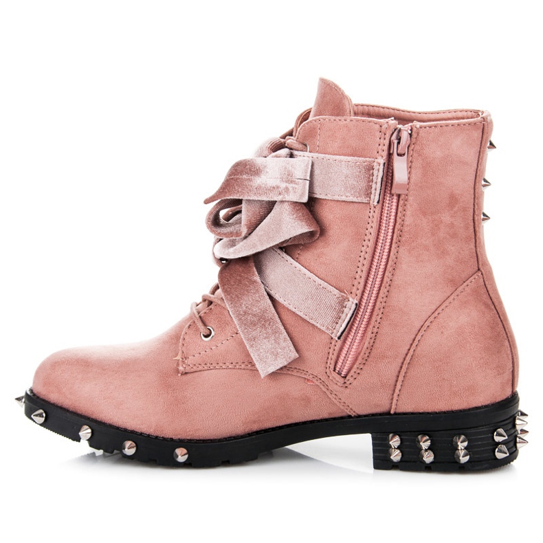 Vices Borse in camoscio con borchie rosa 1