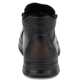 Scarpe invernali da uomo in pelle POLBUT con cerniera 2128S kabir nero 1