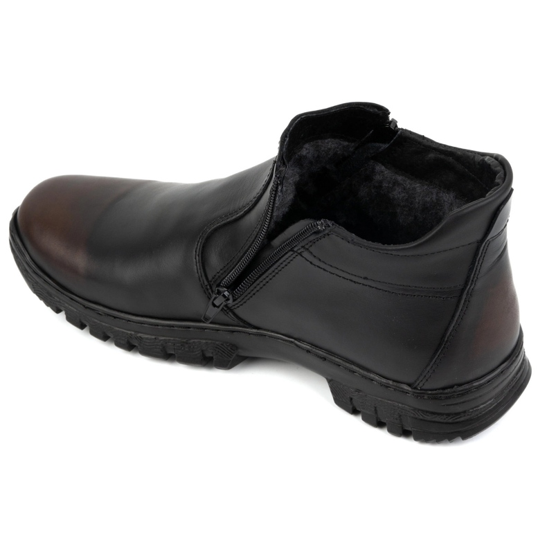 Scarpe invernali da uomo in pelle POLBUT con cerniera 2128S kabir nero 2