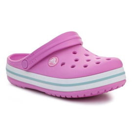 Zoccolo per bambini Crocs Crocband 207006-6SW rosa rose e porpora 1