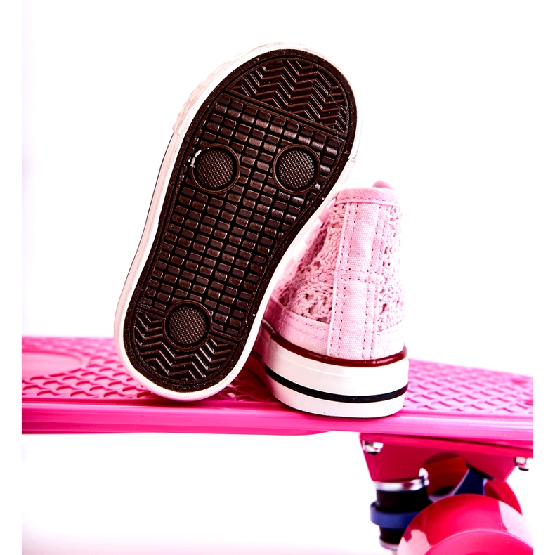 Girls 'Openwork High Pink Sneaker rosa 4