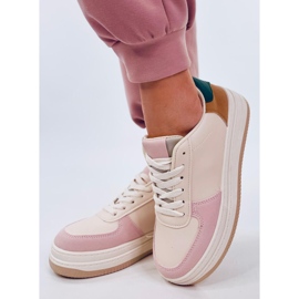 Sneakers sportive da donna rosa sulla piattaforma 2