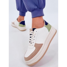 Sneakers sportive da donna bianco-kaki bianca 1