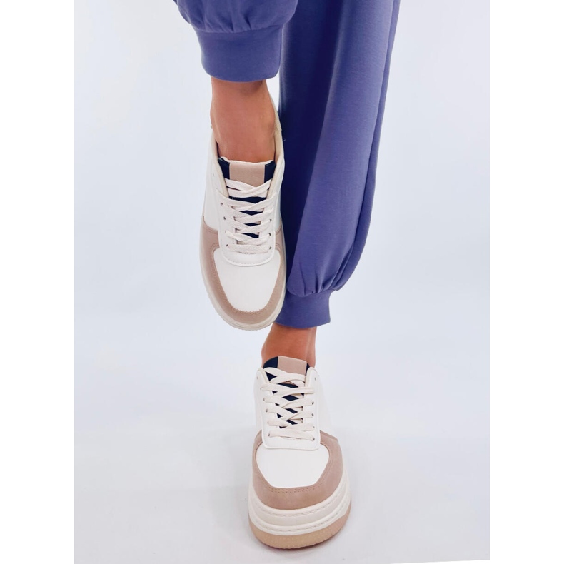 Sneakers sportive da donna bianco-kaki bianca 2