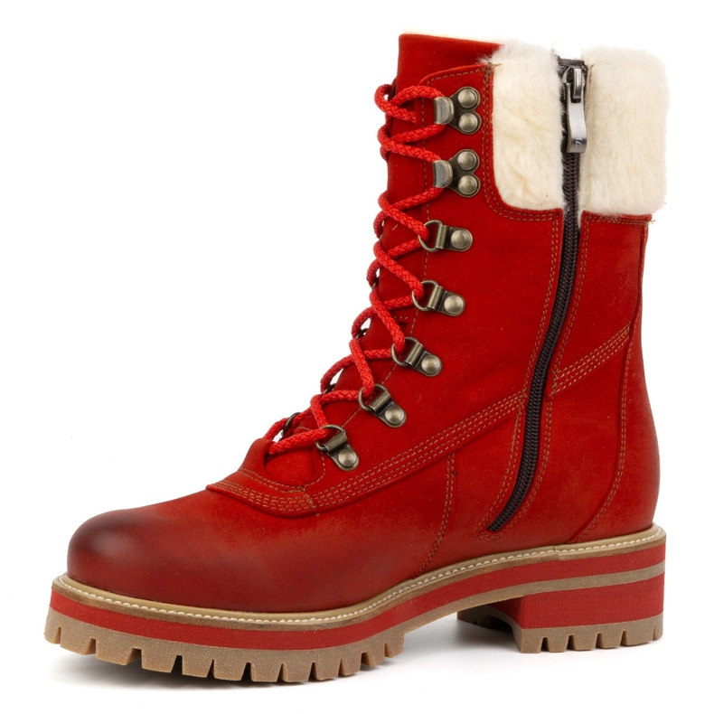ButBal Stivali in pelle da donna, stivali invernali isolanti, 329 Rosso 1