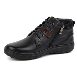 Scarpe invernali da uomo in pelle isolante KAMPOL 108/15 nere nero 1