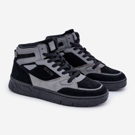 Sneakers da uomo in pelle scamosciata Big Star OO174303 Hi-Poly System Nero-Grigio 1