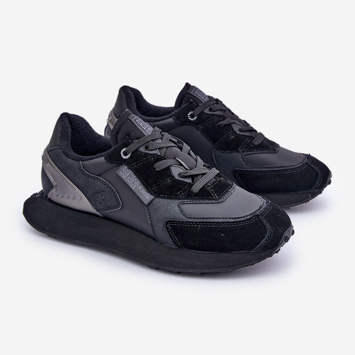 Sneakers in pelle da uomo Big Star OO174297 Sistema Hi-Poly Nere nero 1