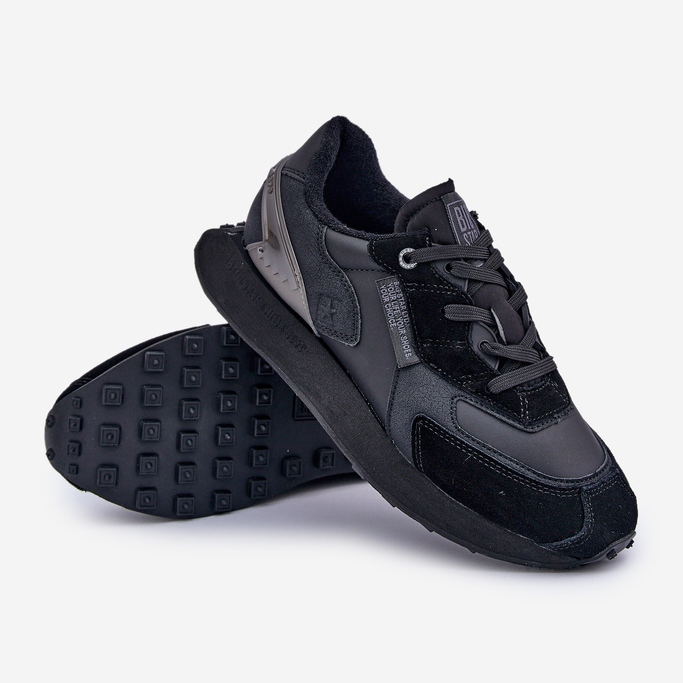 Sneakers in pelle da uomo Big Star OO174297 Sistema Hi-Poly Nere nero 2