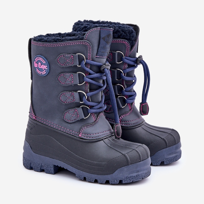 Stivali da neve alti e caldi per bambini Lee Cooper LCJ-24-44-2843K Blu navy 1