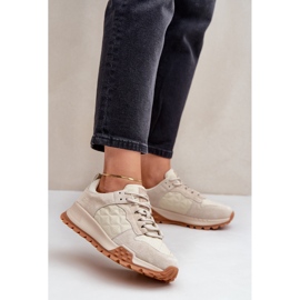 Sneakers in pelle da donna Big Star OO274A315 Sistema Hi-Poly Beige 2