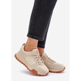 Sneakers in pelle da donna Big Star OO274A315 Sistema Hi-Poly Beige 1