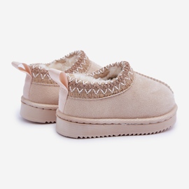 Doposci per bambini sulla piattaforma, foderati in pelliccia, beige chiaro 2